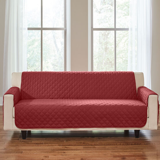 BH Studio Water-Repellent Microfiber Extra-Long Sofa Protector, MERLOT, hi-res image number null