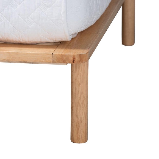 Calhoun Japandi Queen Size Bed Frame, NATURAL BROWN, alternate image number 4