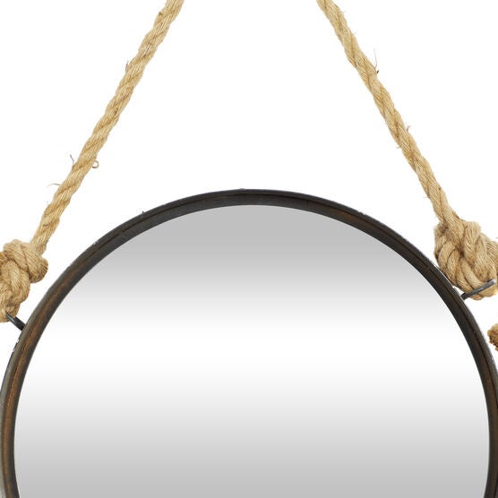 Set Of 2 Brown Metal Industrial Wall Mirror, , alternate image number null