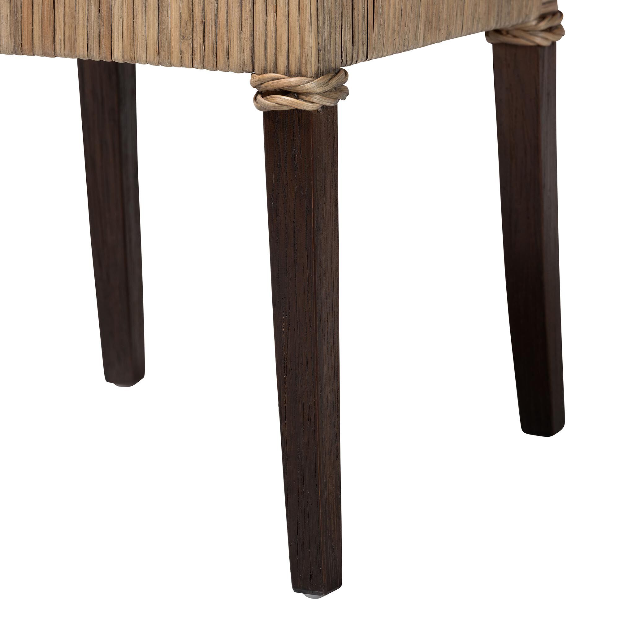 Fatima Natural Rattan Dining Chair with Cushion, GREY, alternate image number 6