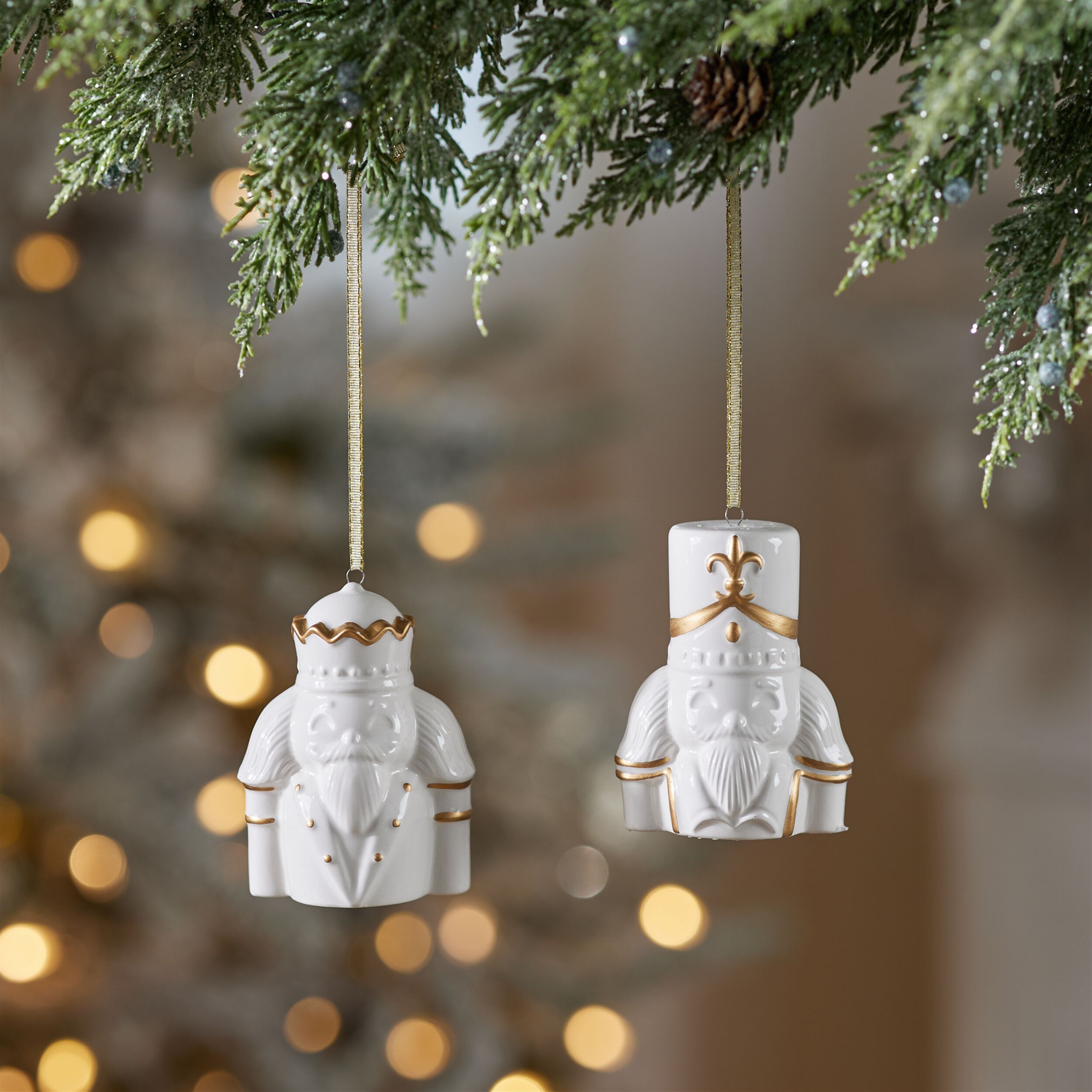 Nutcracker Ornament  (Set of 12), WHITE GOLD, alternate image number 1