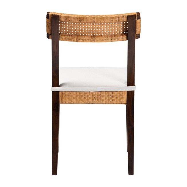 Zaila Bohemian Light Honey Rattan and Dark Brown Wood Dining Chair, HONEY, alternate image number 4