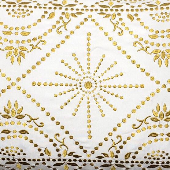 Edie @ Home Indoor/Outdoor Embroidered Tile Oblong Decorative Throw Pillow 15X30, Black/White, , alternate image number null