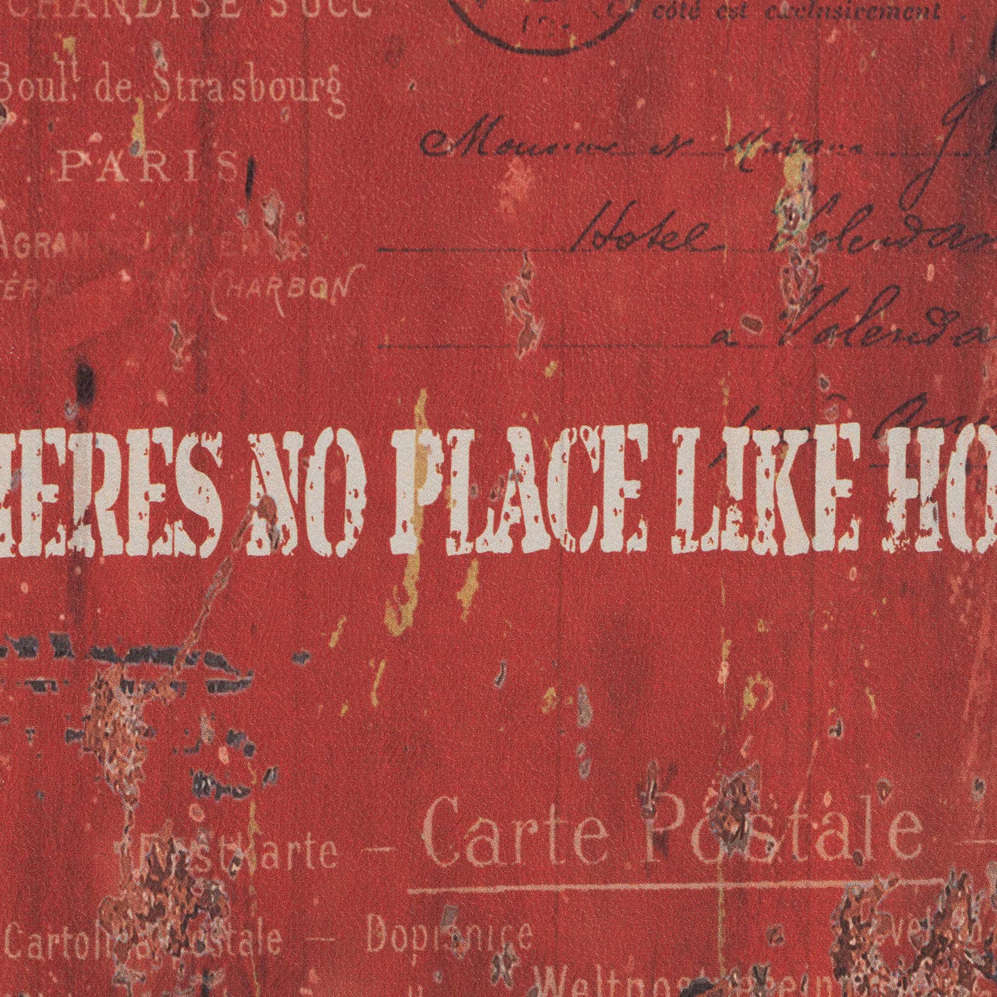 Lorand Vintage Faux Leather and Wood 3-Drawer Storage Trunk, RED, alternate image number 6