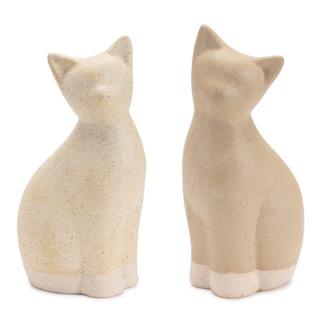 Ceramic Cat Decor (Set of 2), BEIGE, hi-res image number 0