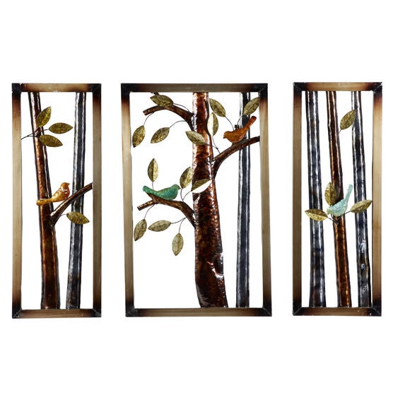 Set Of 3 Tin Farmhouse Floral Wall Decor, , alternate image number null