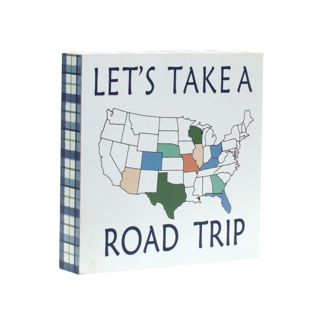 Wood Adventure Block Sentiment Sign (Set of 4), BLUE WHITE GREEN, alternate image number null