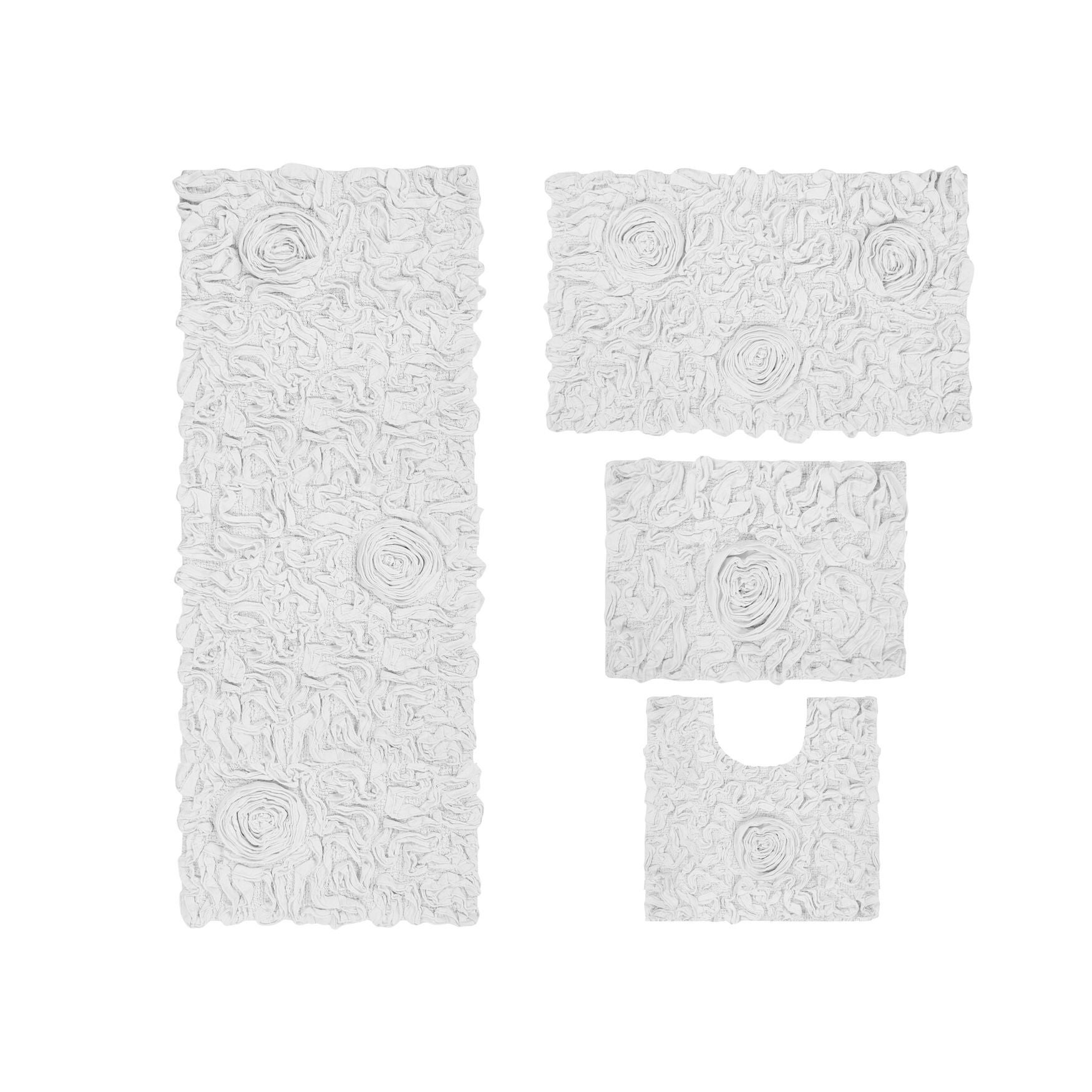 Bellflower 4-Pc. Bath Rug Set Ivory, WHITE, hi-res image number 0