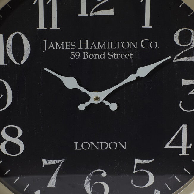Black Traditional Metal Wall Clock, , alternate image number 4