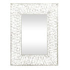 Silver Industrial Metal Wall Mirror, SILVER, hi-res image number null