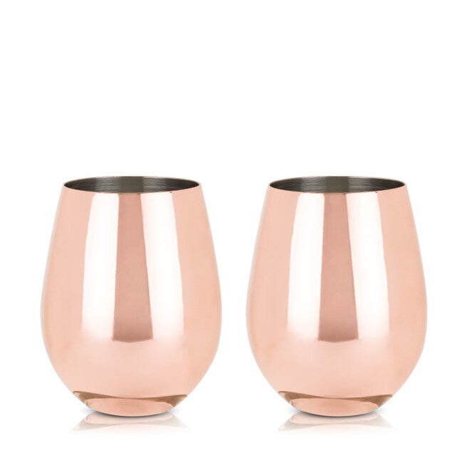 Copper Stemless Wine Glasses, COPPER, hi-res image number null