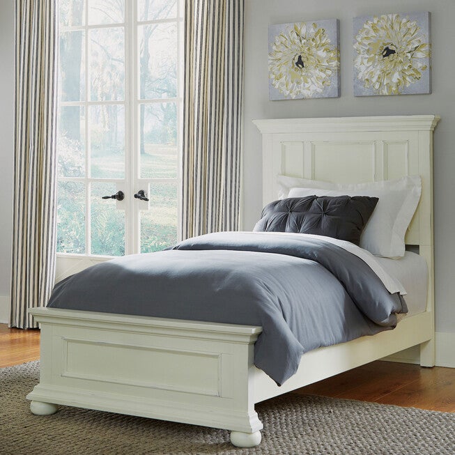 Dover White Twin Bed, WHITE, hi-res image number 0