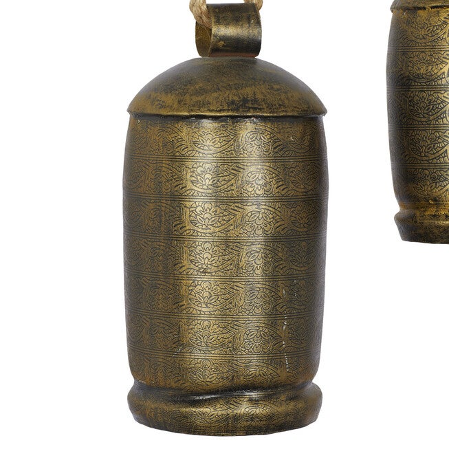 Set Of 3 Bronze Metal Rustic Windchime, , alternate image number null