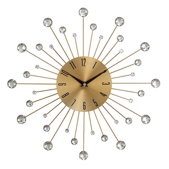 Gold Glam Metal Wall Clock, GOLD, hi-res image number null