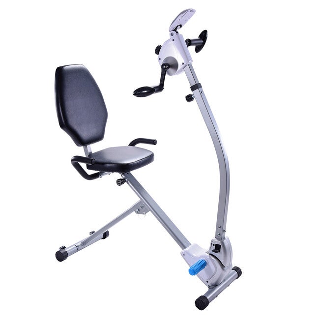 Seated Upper Body Exercise Bike Home Fitness Equipment, BLACK SILVER, hi-res image number 0
