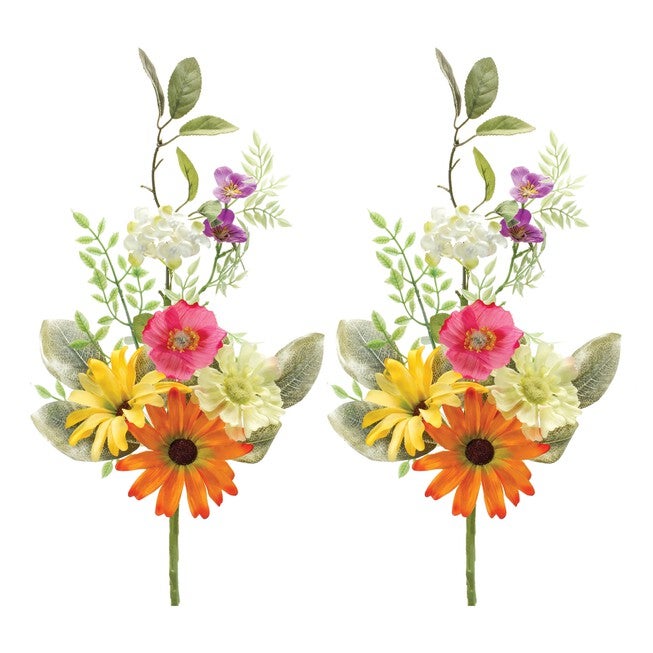Mixed Spring Spray (Set of 2) 19 inchesH Polyester, YELLOW/GREEN, alternate image number null