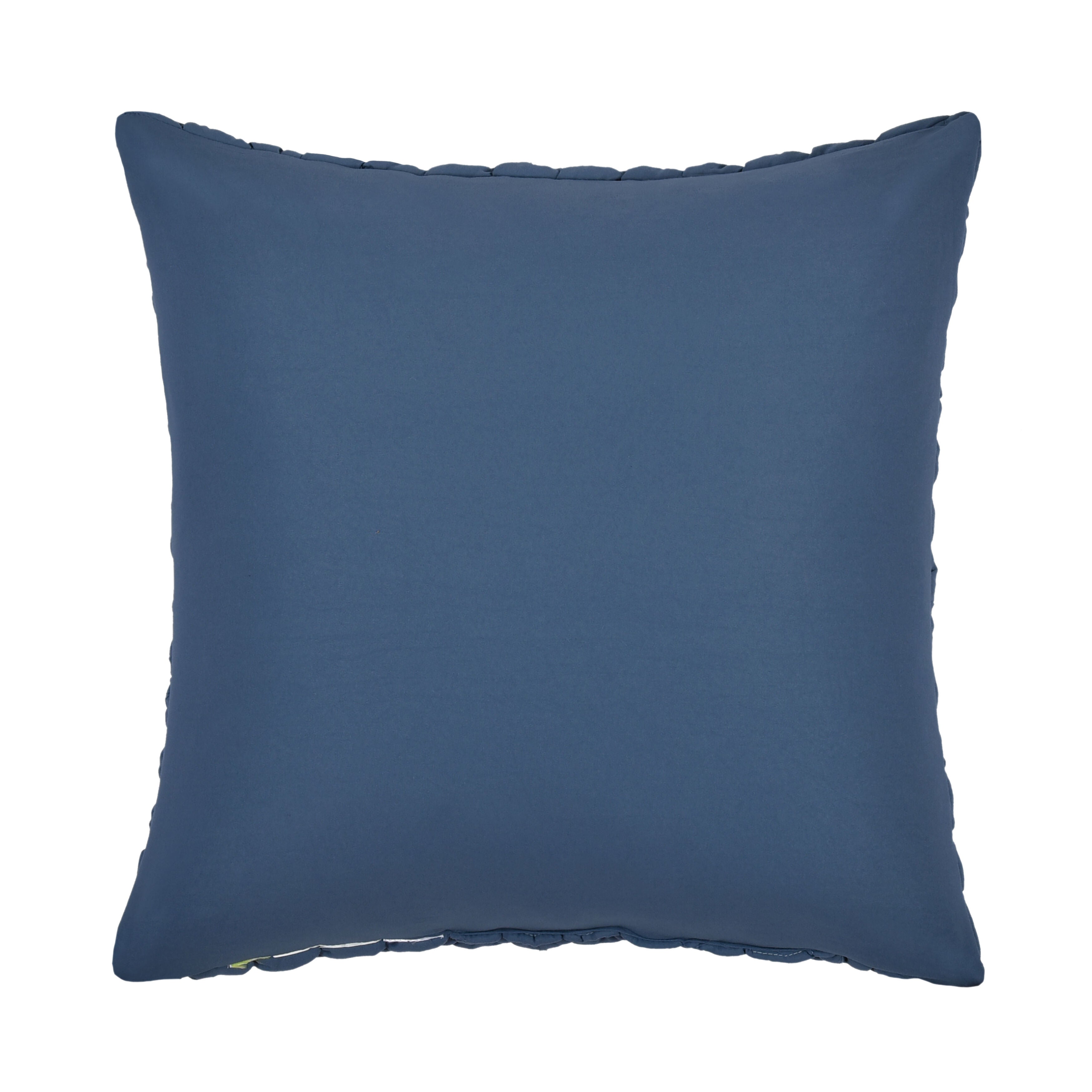 CLOUD PUFF 20 inches SQUARE QUILTED DECORATIVE THROW PILLOW, BLUE, on-hover image number 1