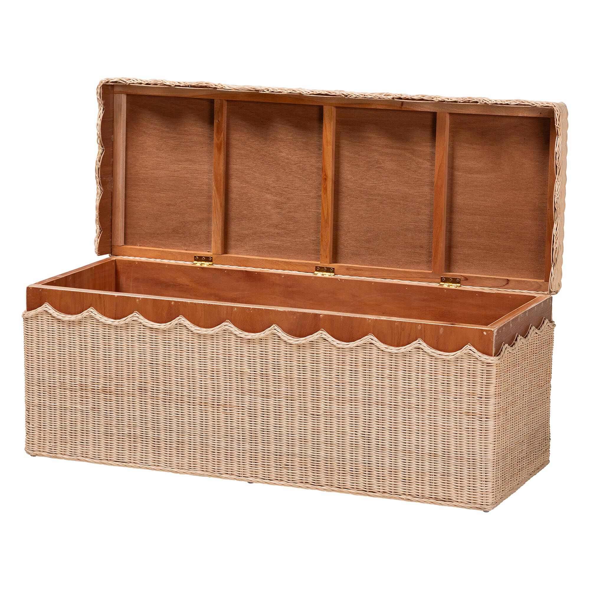 Damita Scallop Natural Rattan Chest, NATURAL, alternate image number 2
