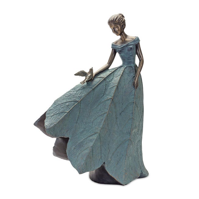 Seasonal Garden Fairy Figurine With Flower Petal Dress (Set Of 2), Blue | Brylane Home Seasonal Garden Fairy Figurine With Flower Petal Dress (Set Of 2), Blue | Brylane Home