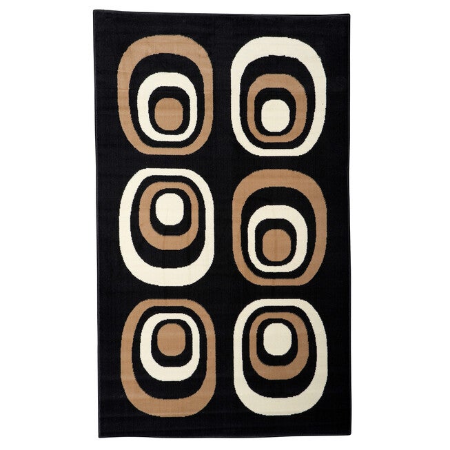 Capri Black/Tan 5' x 7' Area Rug, BLACK TAN, hi-res image number null