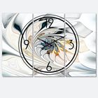 White Stained Glass Floral Art Modern Multipanel Wall Clock, , alternate image number null