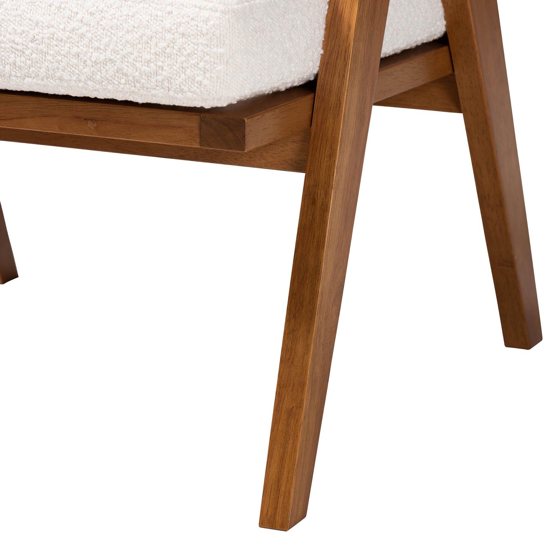 Jetsam Japandi Cream Boucle Fabric and Walnut Brown Finished Wood Arm Chair, , alternate image number 11