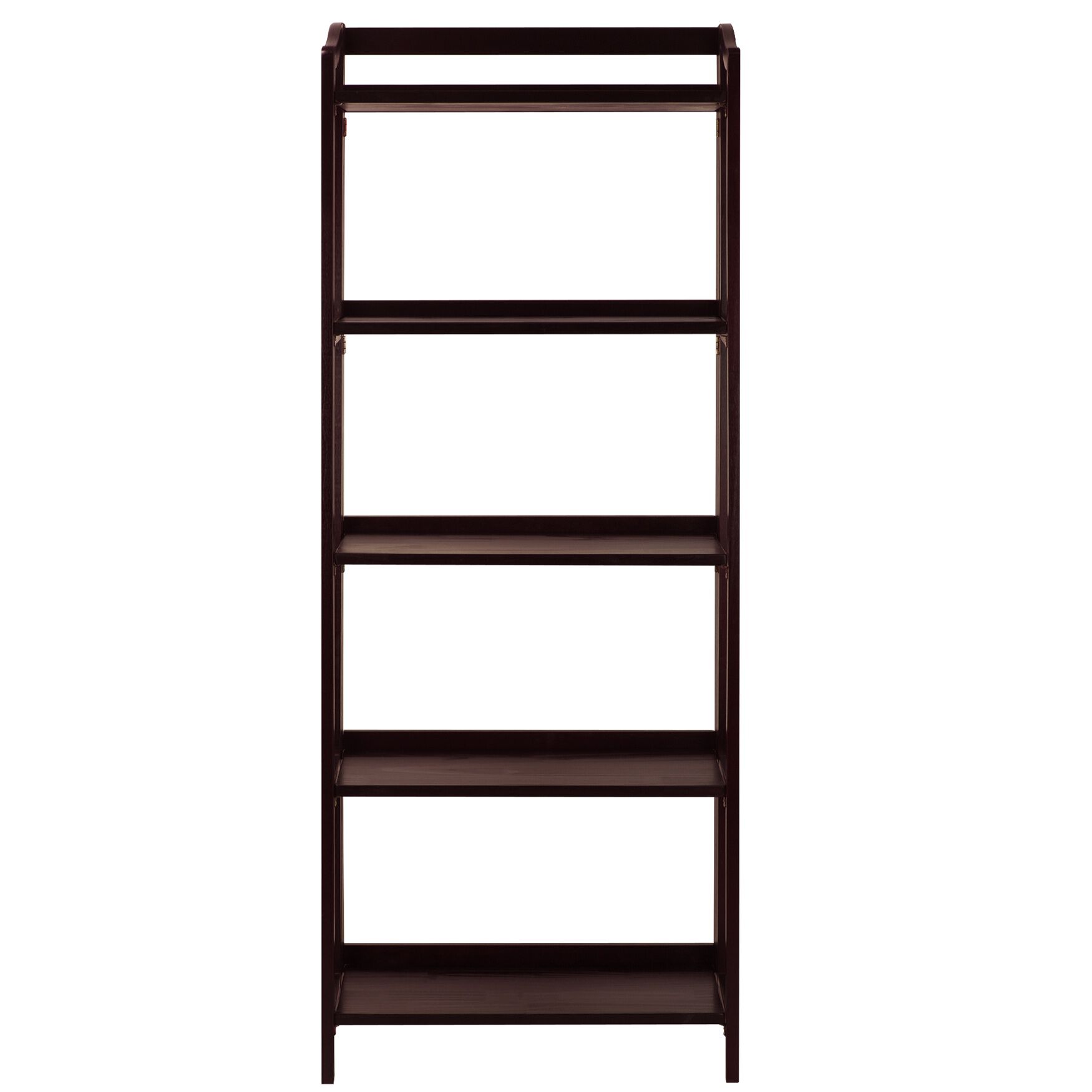 Stratford 5-Shelf Folding Bookcase-Espresso, ESPRESSO, hi-res image number 0