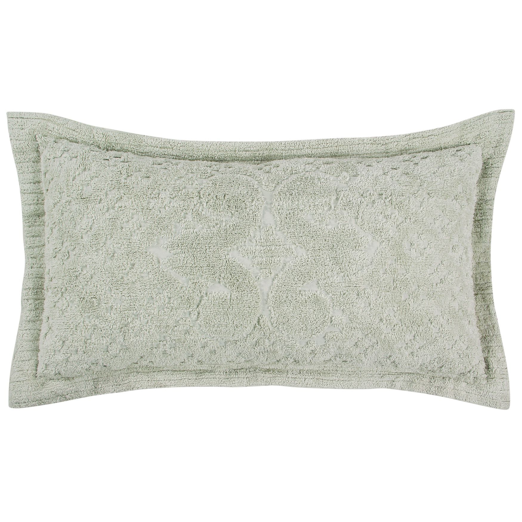 Ashton Collection Tufted Chenille Sham , SAGE, hi-res image number 0