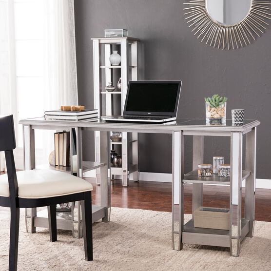Wedlyn Mirrored Desk Office Desks Brylane Home
