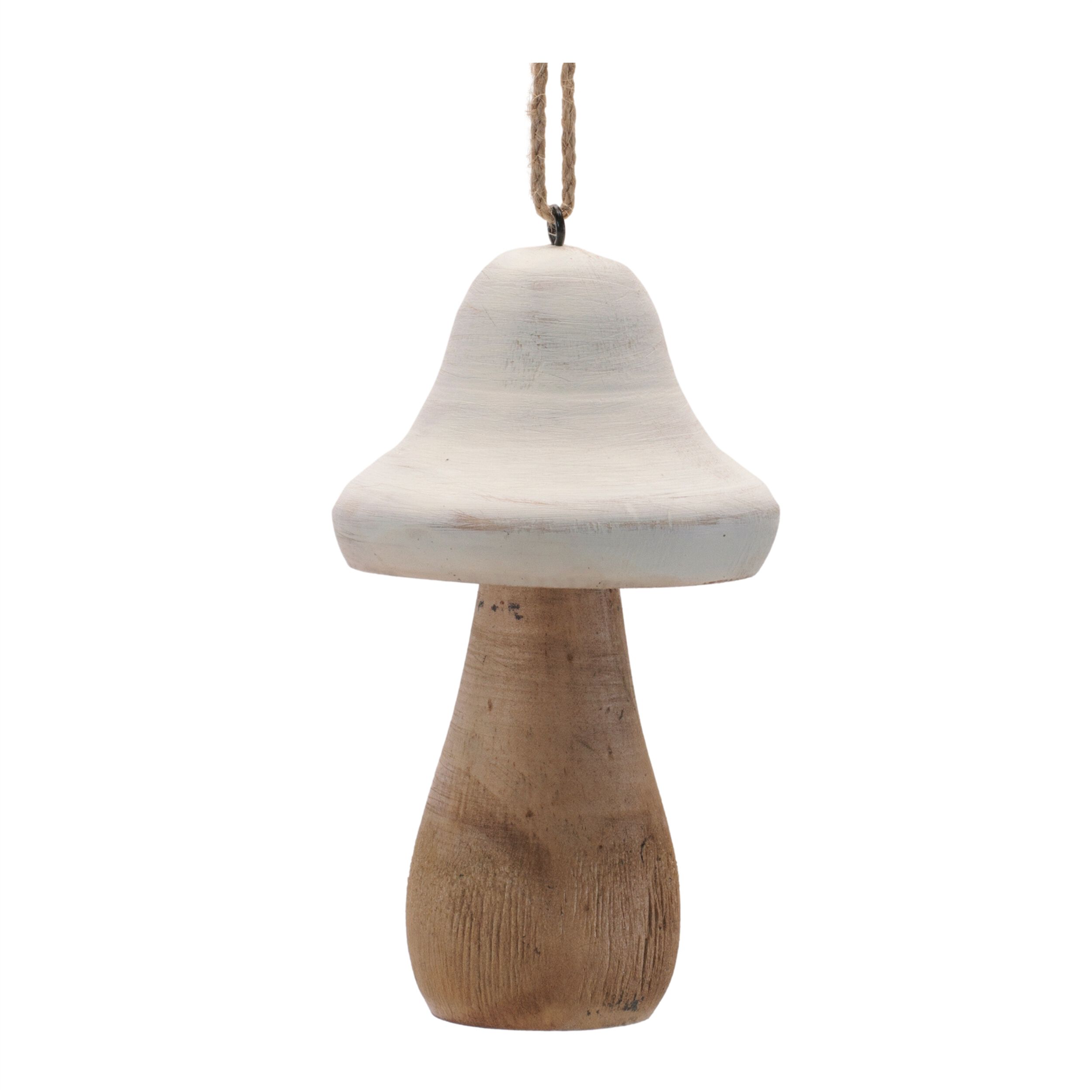Wood Mushroom Ornament  (Set of 4), WHITE TAN, alternate image number 4