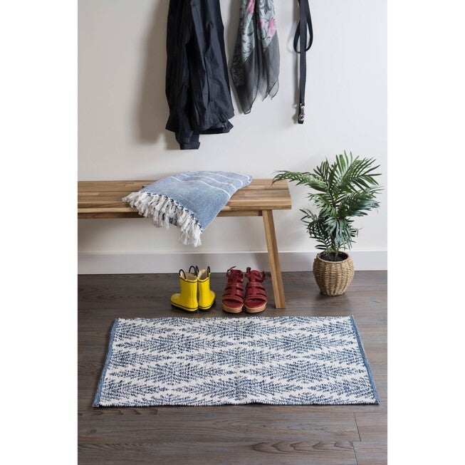 Blue Diamond Handwoven Rug 2X3 Ft Bath, , on-hover image number null