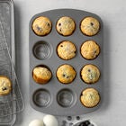 12 Cup Non Stick Metal Muffin Pan, ASH GREY, hi-res image number null