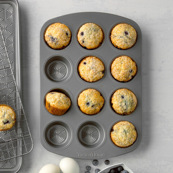12 Cup Non Stick Metal Muffin Pan, ASH GREY, hi-res image number null