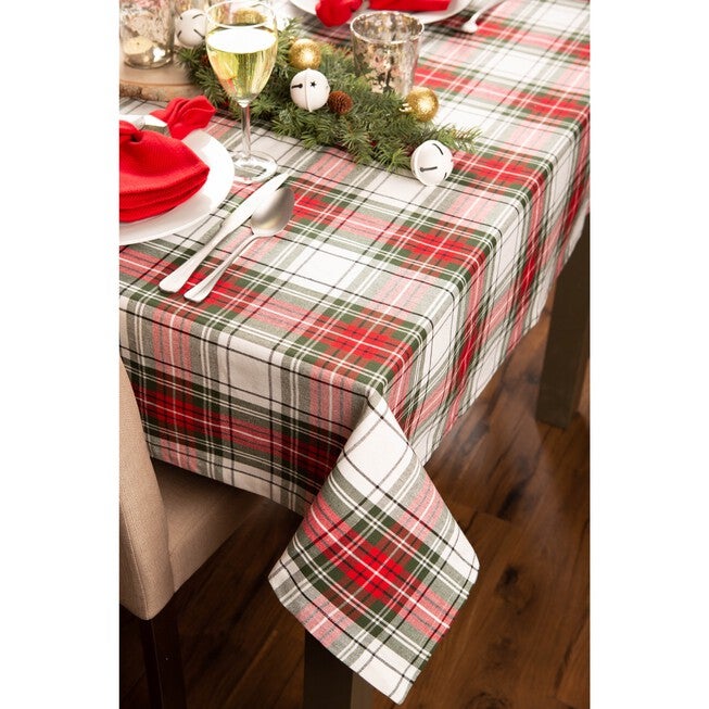 Christmas Plaid Tablecloth 60x104, , alternate image number 3
