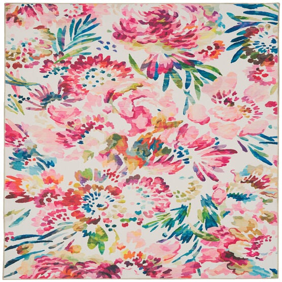Washable Julian Raspberry/Ivory Rug, RASPBERRY, hi-res image number null