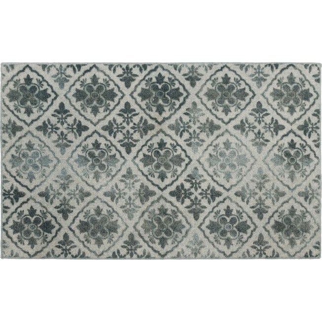 Simple Diamond Ornament Grey Kitchen Rug, 4499112 | Brylane Home