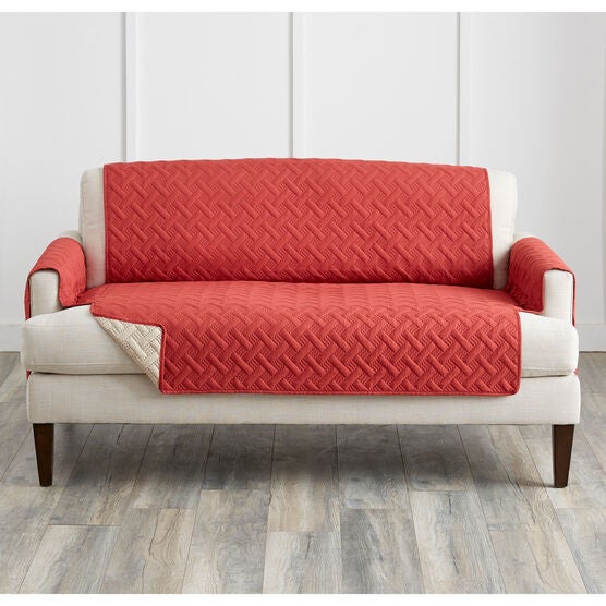 ANTI-BACTERIAL PINSONIC Loveseat PROTECTOR, MERLOT NATURAL