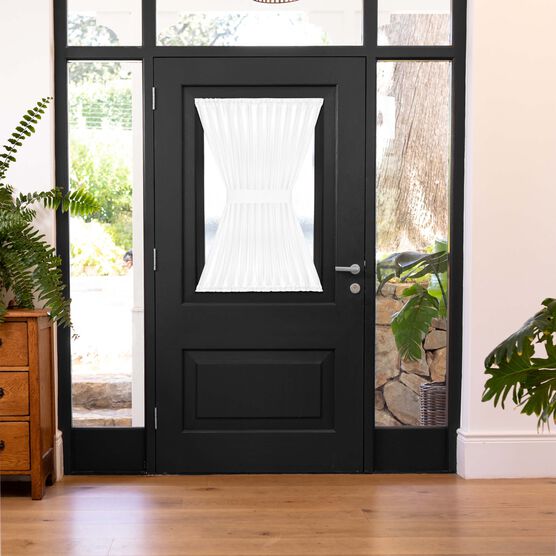 Darcy Rod Pocket Door Panel With Tieback, WHITE, hi-res image number null