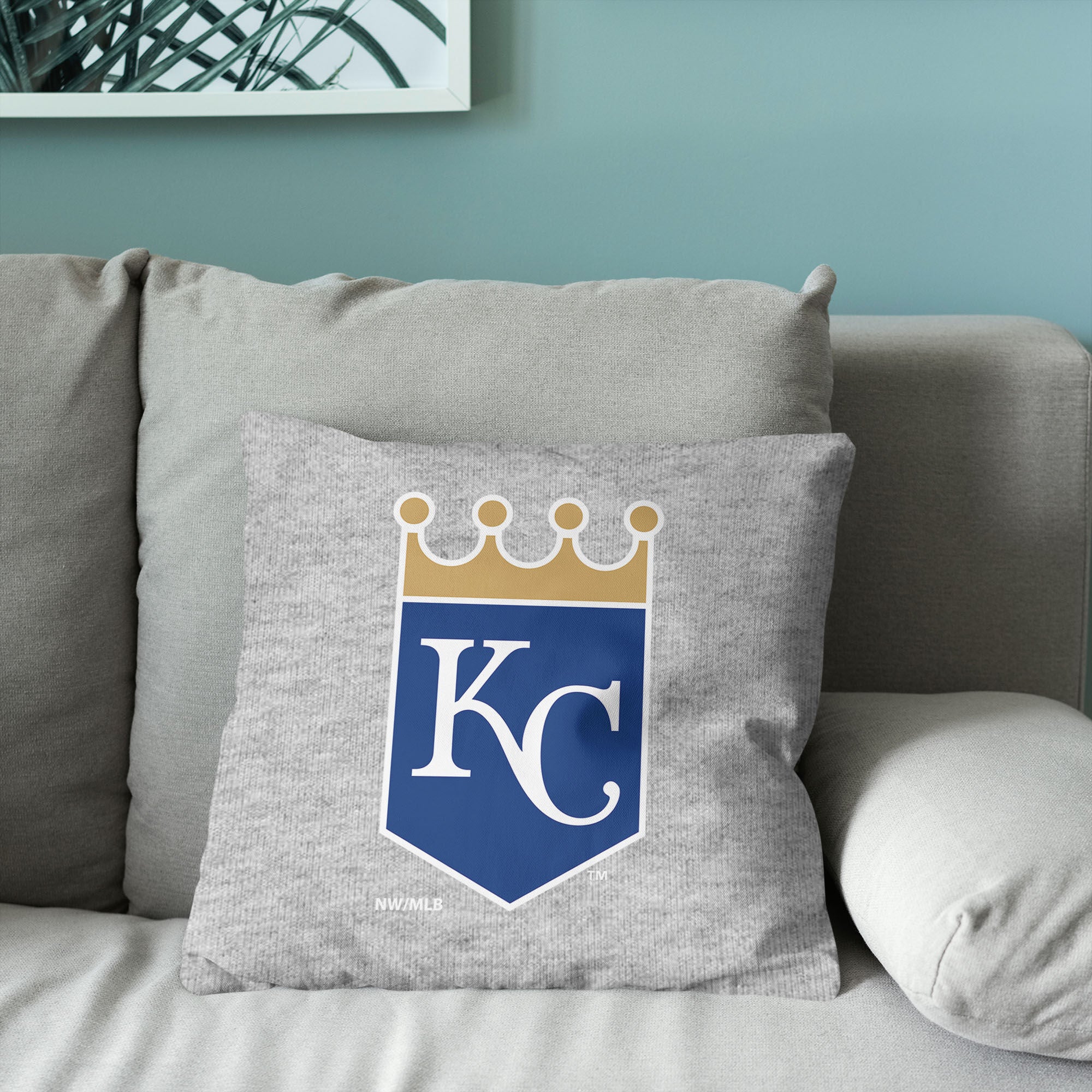 Kansas City Royals MLB Primary Sweatshirt PIllow 16 Inches, GRAY, alternate image number 3