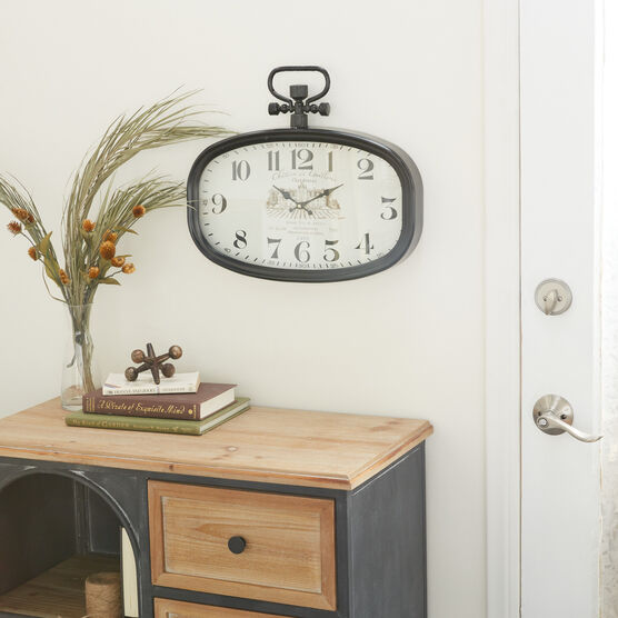 White Vintage Metal Wall Clock, , alternate image number null
