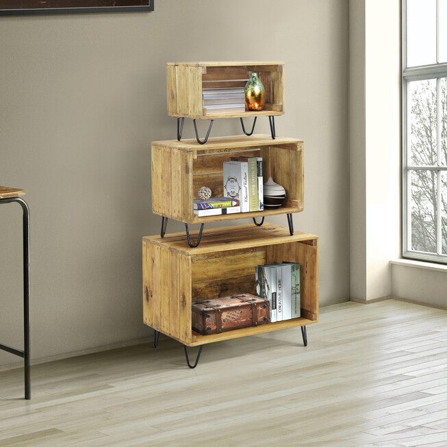 Java Wooden Storage Bins, Set of 3, NATURAL, hi-res image number null