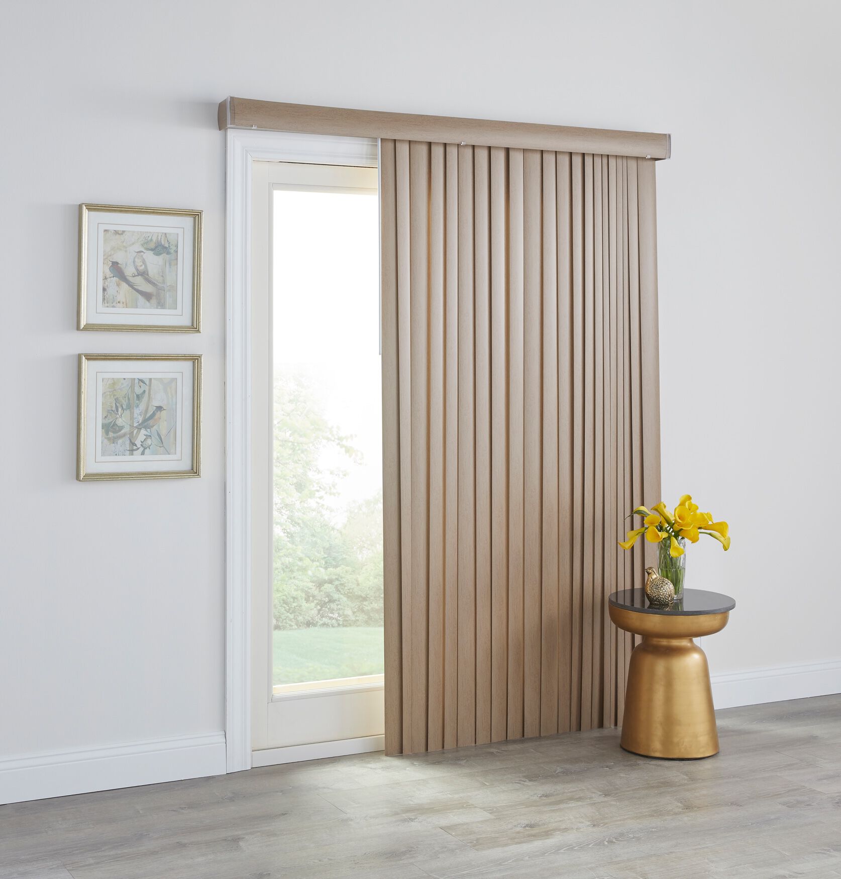 BrylaneHome 3.5" Printed Wood-Grain Vertical Blinds - Picture 2 of 3