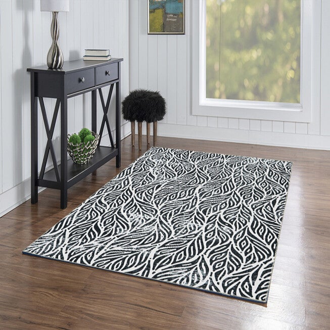Washable Leona Ivory/Black Rug, , alternate image number 5
