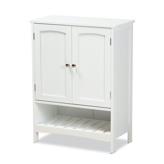 Jaela Wood 2-Door Bathroom Storage Cabinet Furniture, WHITE, hi-res image number null
