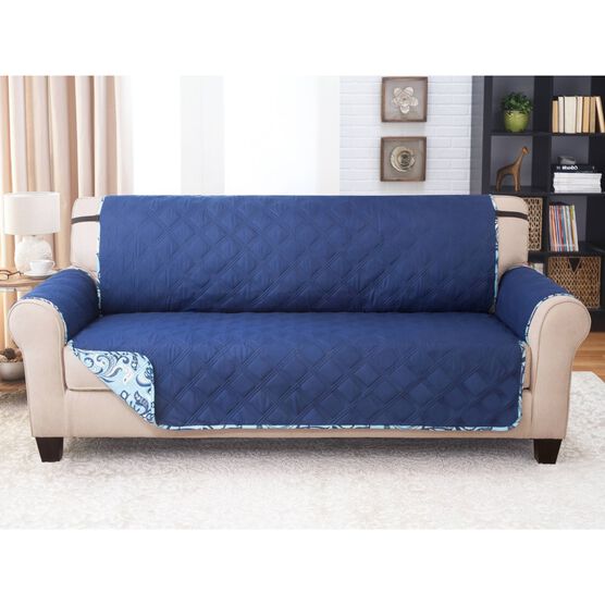 Printed Reversible Quilted Xl Sofa Protector, , alternate image number null