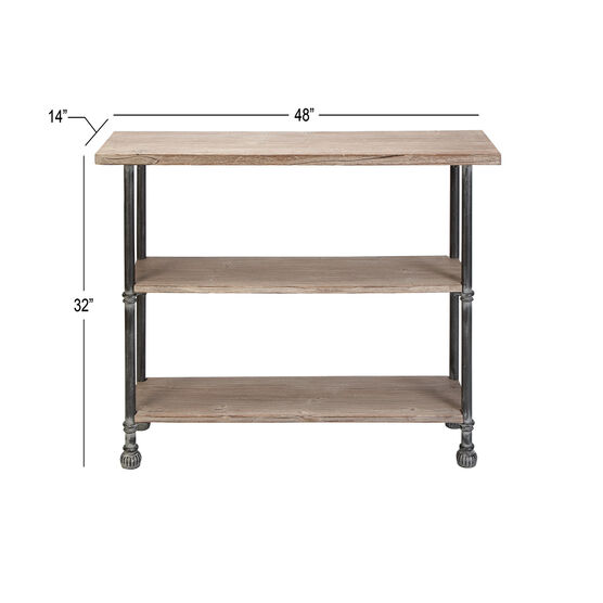 Brown Industrial Wood Console Table, 32 x 48, , alternate image number null
