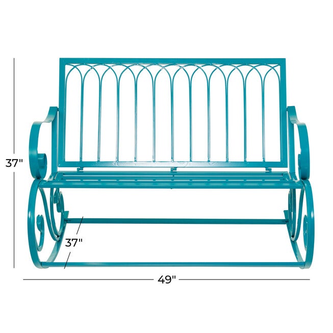 Turquoise Metal Eclectic Bench, , alternate image number 6