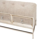 Beige Linen and Metal Contemporary Bench, 19x43x16, , alternate image number null
