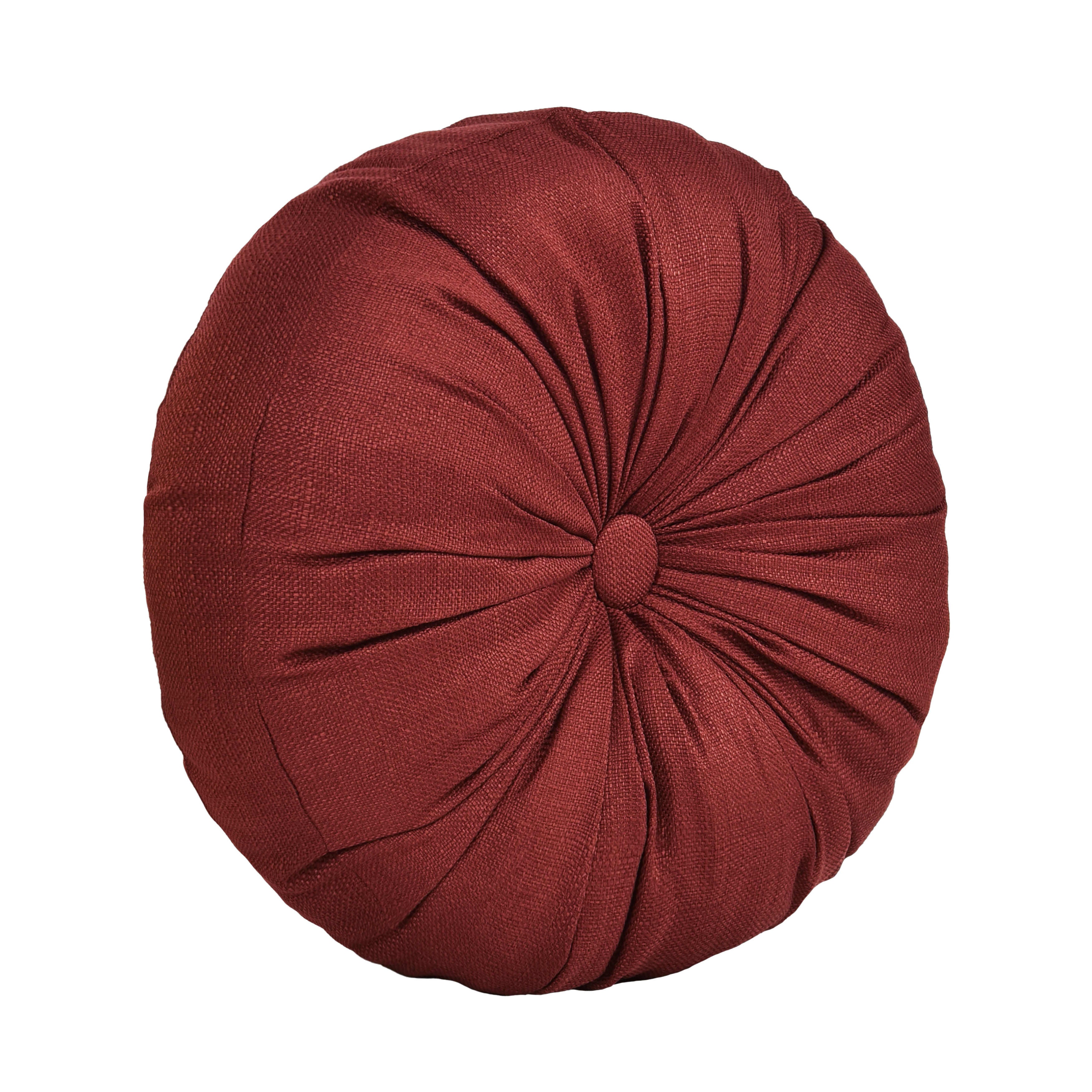 Lazia Round Decorative Throw Pillow, RED, hi-res image number 0