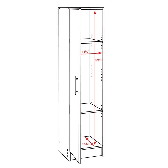 Elite 16 inches Narrow Cabinet, White, , alternate image number null